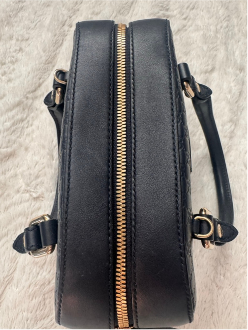Women's Gucci Navy Microguccissima Leather Satchel - Picture 10 of 10